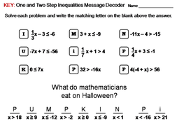 Solving One And Two Step Inequalities Worksheet Math Message