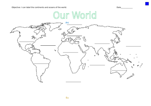 World Map Labelled - Printable Resources (teacher made)