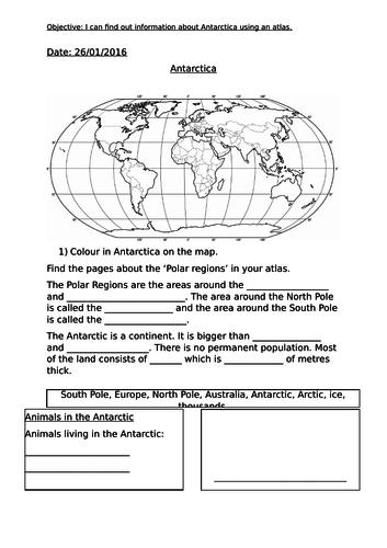 Differentiated Antarctica Worksheets | Teaching Resources