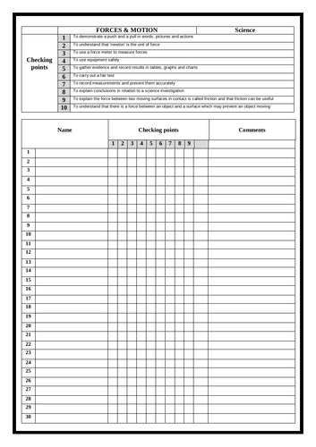 Year 3 or Year 4 Science - Tracking Sheets | Teaching Resources