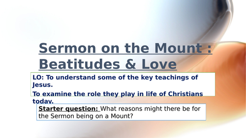 Jesus teachings: Beatitudes