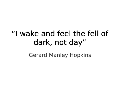 Gerard Manley Hopkins "I Wake and Feel the Fell". Analysis and Summary.