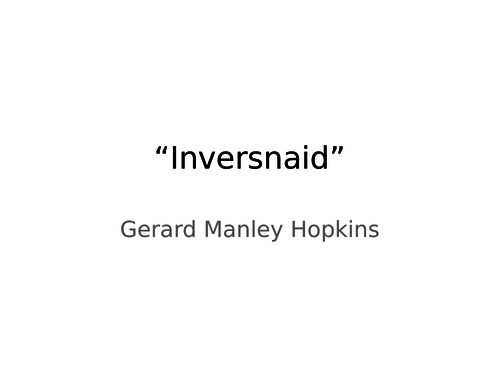 Gerard Manley Hopkins "Inversnaid". Analysis and Summary.