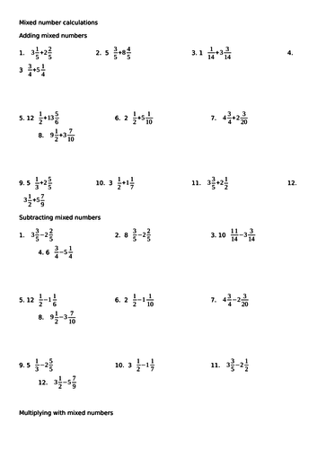 Calculator for deals mixed numbers