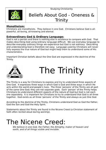 Trinity & Oneness | Teaching Resources