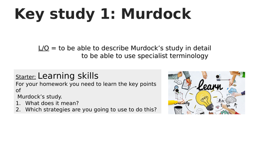 New GCSE Psychology - MURDOCK study ( serial position curve) | Teaching ...