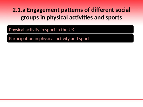 OCR GCSE PE: PowerPoint 2.1.a Engagement patterns