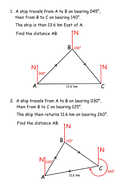 Trig Formulae: Bearings Problems | Teaching Resources