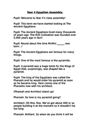 KS2 History "Ancient Egypt" Assembly! | Teaching Resources