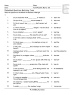 embedded questions matching exam teaching resources