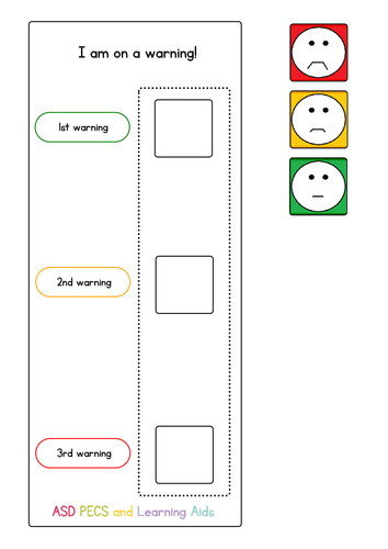 Calm Down Warning Chart Boardmaker Visual Aids For Autism Teaching