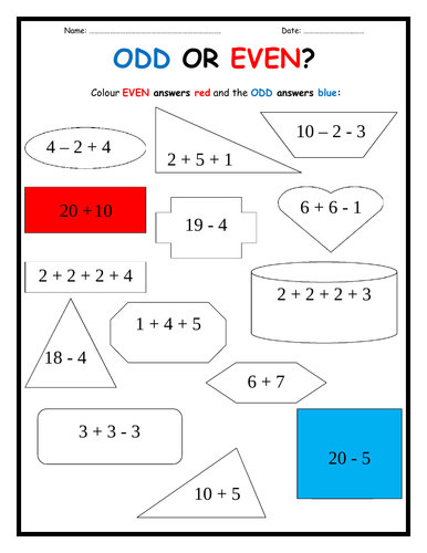 Odd or Even Worksheet | Teaching Resources