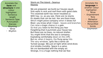 storm island poem activity quick tes resources