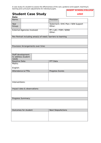 education case study template