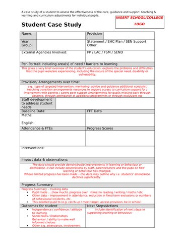 student case study format pdf