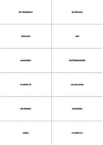 Flashcards - all AQA GCSE German vocabulary in flashcard form with ...