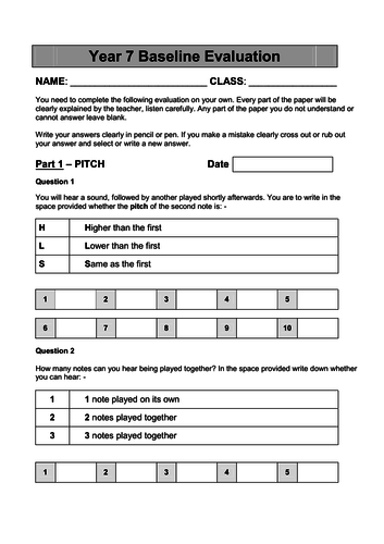 Year 7 Baseline Evaluation & Extended Writing Task | Teaching Resources