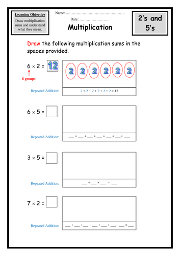 Drawing and Writing Multiplication Sums!