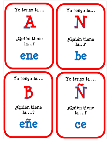El alfabeto español - ¿Quién tiene? - Card Game