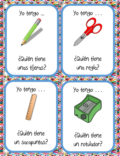 La clase - ¿Quién tiene? - Card Game