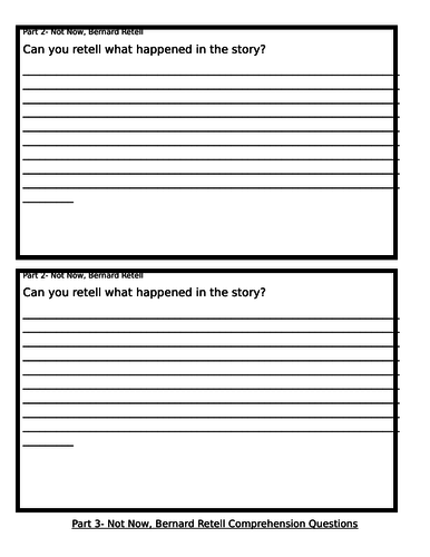 Not Now Bernard by David McKee Whole Class Guided Reading Sequence Activities