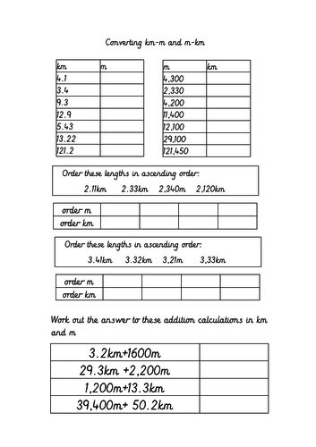 Year 5 Converting km-m and miles-km | Teaching Resources