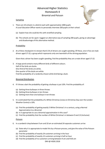 AH Statistics - Homework | Teaching Resources