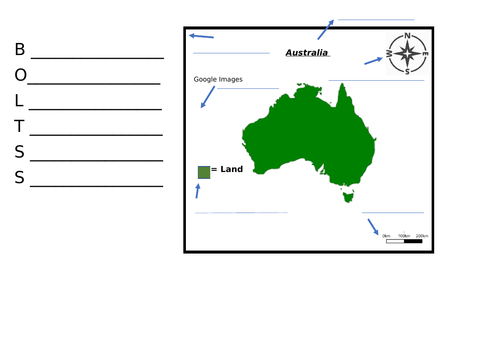 Boltss Map Of Australia Boltss | Teaching Resources