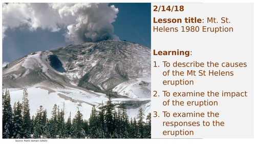 Mt St Helens 1980 eruption case study
