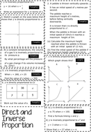 Exam questions- Direct and inverse proportion | Teaching Resources