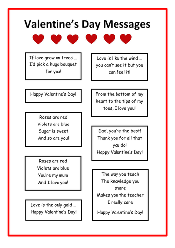 Valentine's Day - Worksheet and Card-Making Resources | Teaching Resources