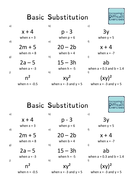 Increasingly Difficult Questions - Basic Substitution | Teaching Resources