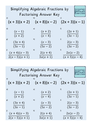 Increasingly Difficult Questions - Simplifying Algebraic Fractions