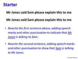 Speech marks / dialogue / direct speech by Zephyr_LPD | Teaching Resources