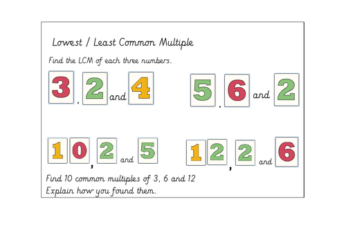 Lowest Common Multiple/ Least Common Multiple Lesson Pack | Teaching ...