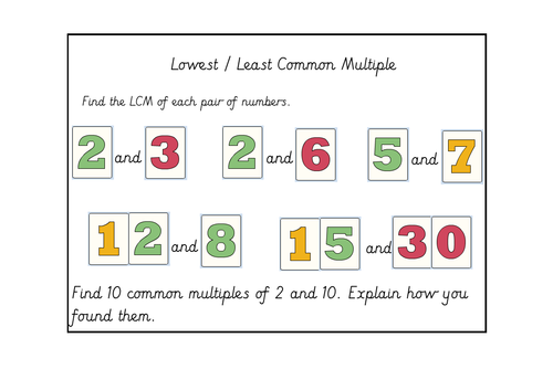 Lowest Common Multiple/ Least Common Multiple Lesson Pack | Teaching ...
