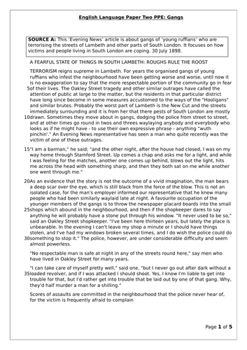 AQA English Language Paper 2 Section A | Teaching Resources