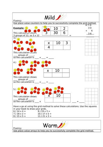 Grid Method multiplication Year 3 | Teaching Resources