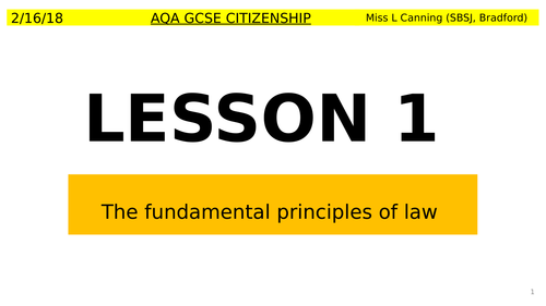 The Fundamental Principles of Law-AQA GCSE Citizenship | Teaching Resources