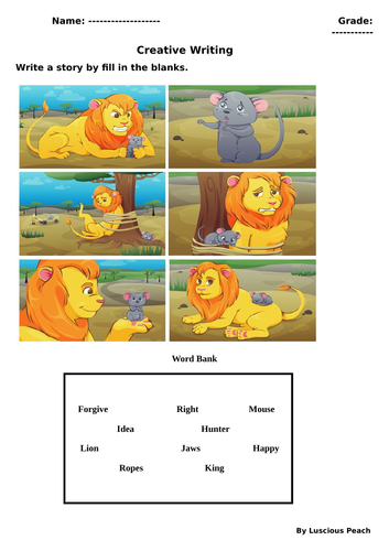 description of a lion creative writing