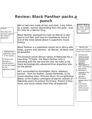 black panther movie summary essay
