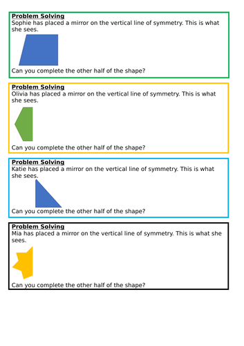 Lines of Symmetry, Spring Block 3, Year 2