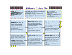 Year 5/6 Ultimate Frisbee Unit of Work | Teaching Resources