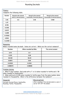 rounding decimals mastery worksheet teaching resources