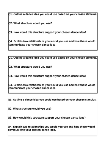 choreography-gcse-component-1-responding-to-a-stimulus-teaching