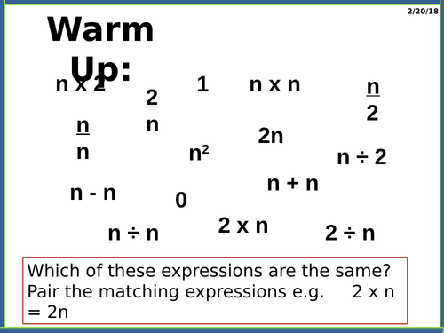 A2.3 Using algebra expanding single brackets