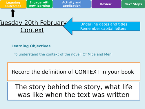 Scheme of work on Of Mice and Men | Teaching Resources
