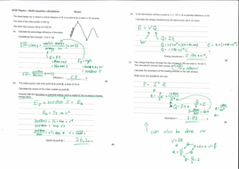 AQA 9-1 GCSE Science/Physics - Higher (Multi-step) calculations ...