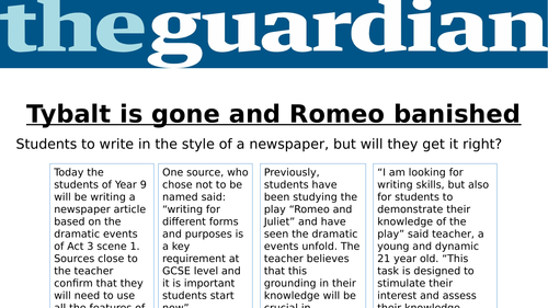 romeo and juliet newspaper article fight scene