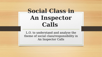 inspector calls essay on social class